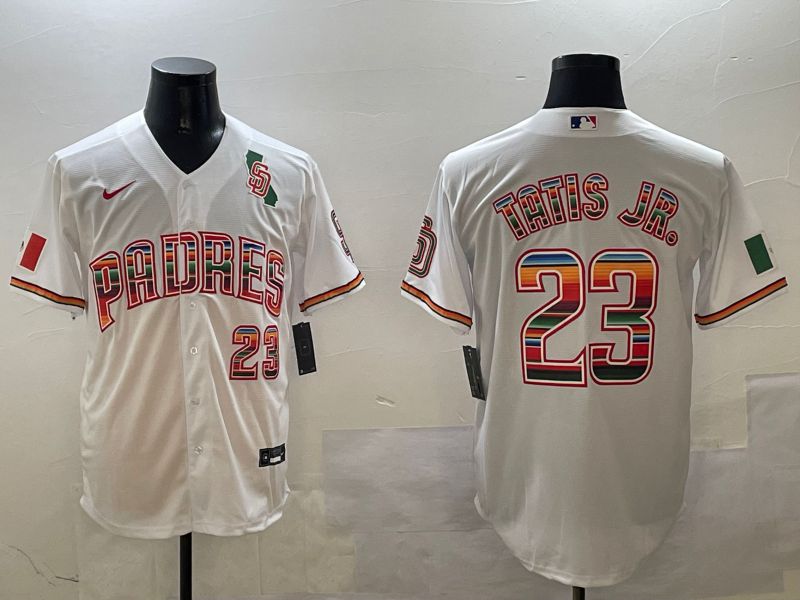 Men San Diego Padres #23 Tatis jr White Fashion Game 2025 Nike MLB Jersey style 2->san diego padres->MLB Jersey